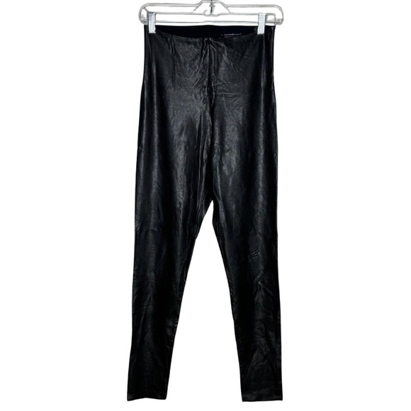 Commando Control Pants Women Large Black Skinny Faux Leather Legging Rocker Edgy - Picture 1 of 5